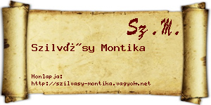 Szilvásy Montika névjegykártya